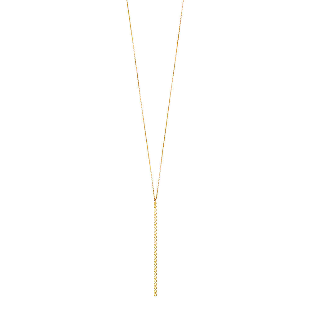Y-Halskette Mesh, 18 Karat Gelbgold vergoldet 
