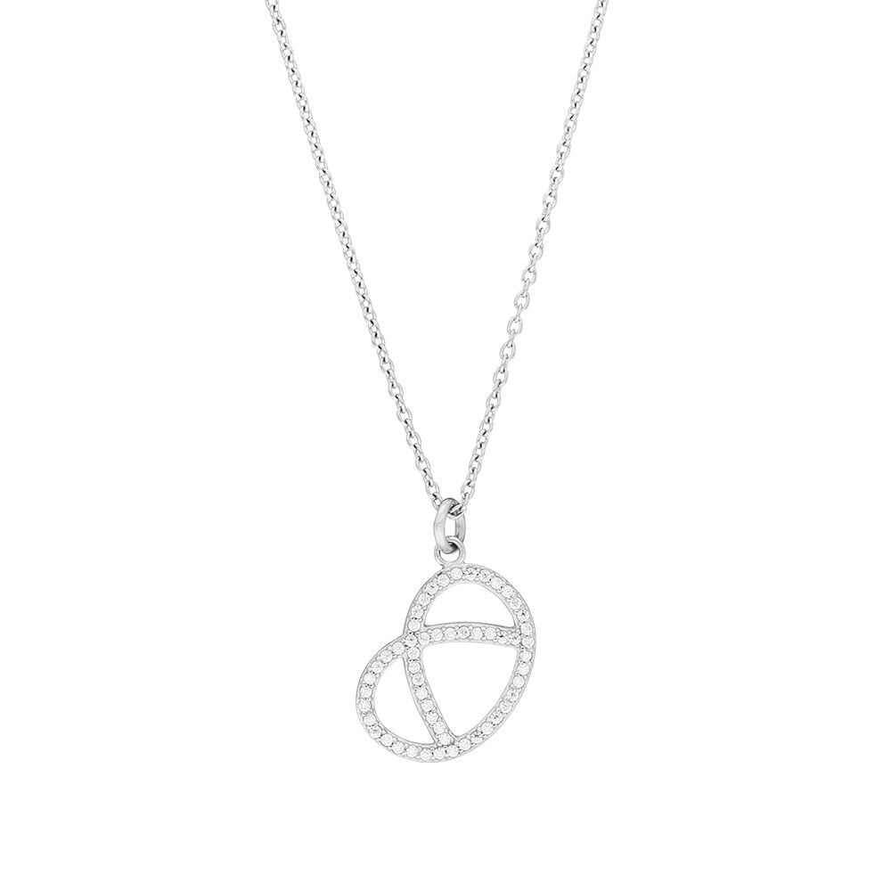 Halskette Brezn mit Zirkonia, 925 Sterlingsilber 