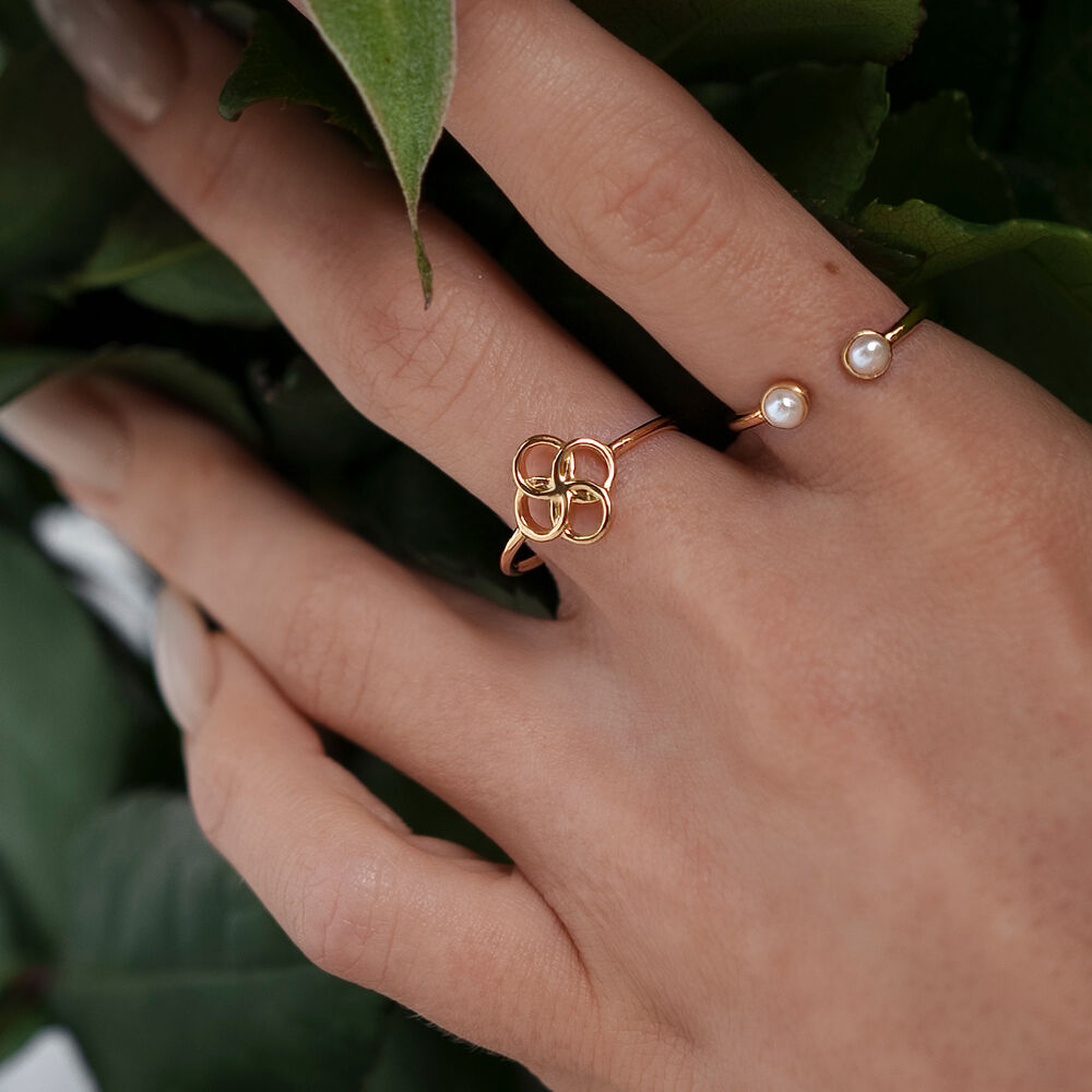 Ring Clover Charm, 925 Sterlingsilber 