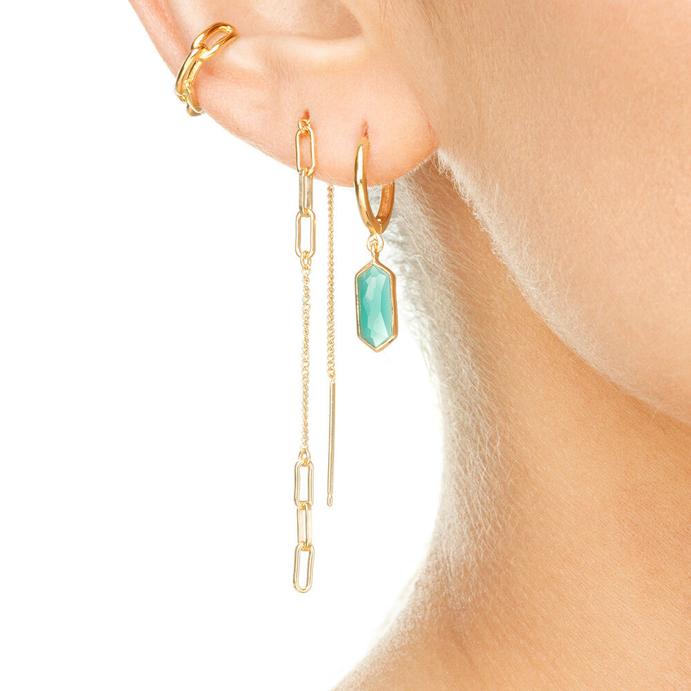 Silber Earcuff, CHAIN, Rosegold 
