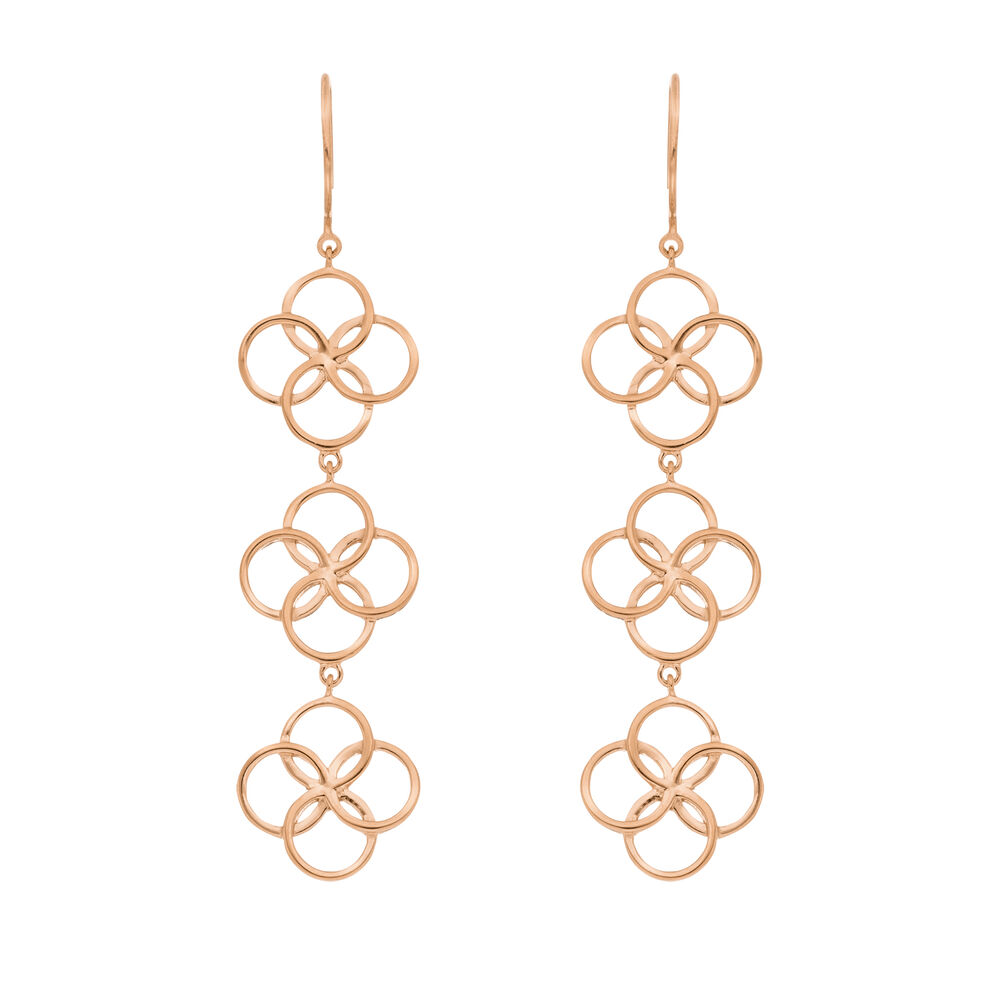 Ohrh�nger Clover Charm, 18 K Rosegold vergoldet 