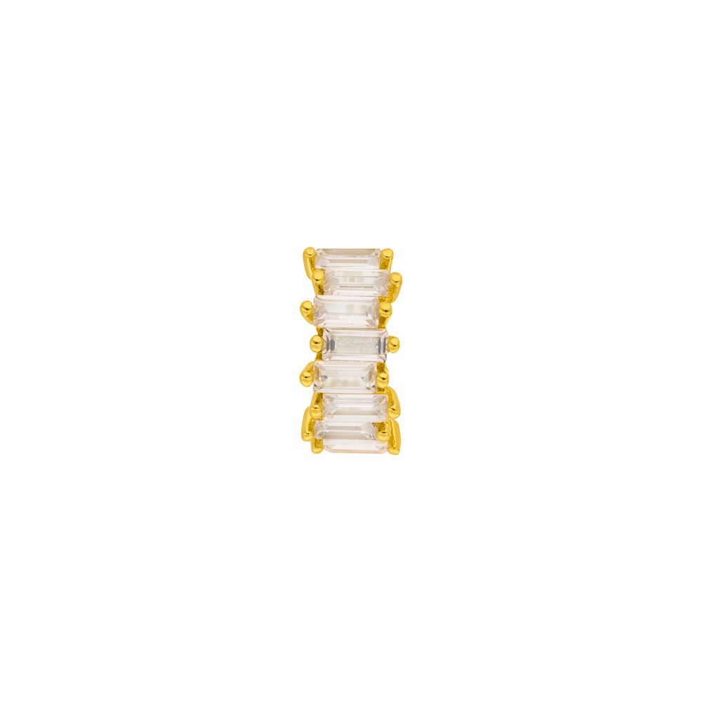 Silber Earcuff, ICE CUBE, Gelbgold 