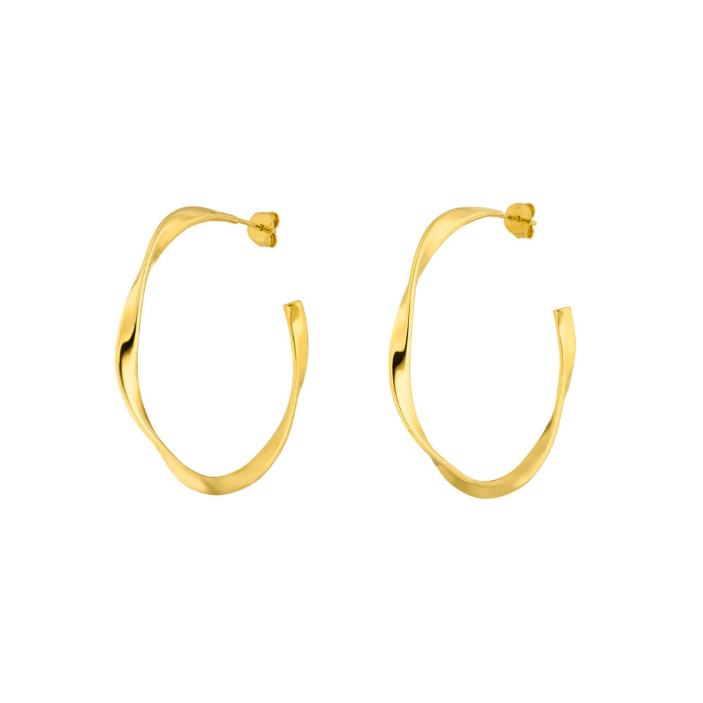 Creole Twist, 40mm, 18 K Gelbgold vergoldet 
