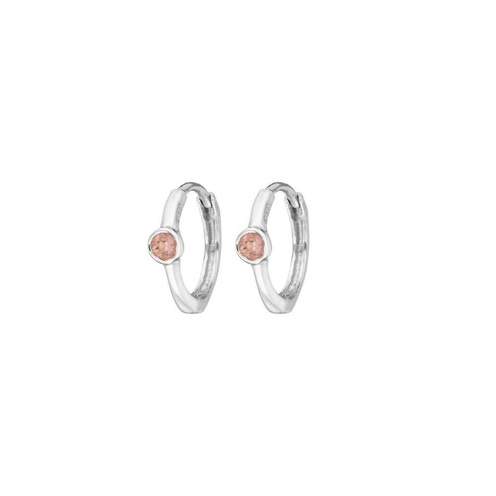 Creole One Gem, Rosenquarz, 925 Sterlingsilber 