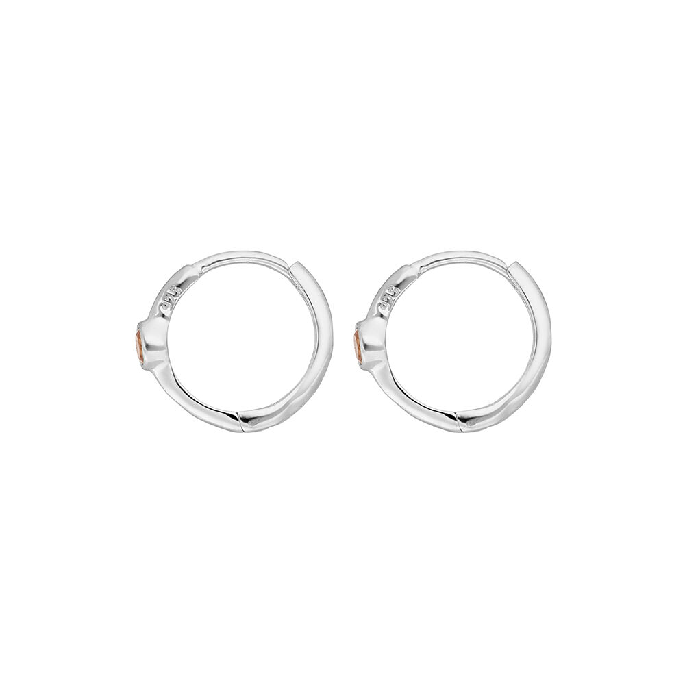 Creole One Gem, Rosenquarz, 925 Sterlingsilber 