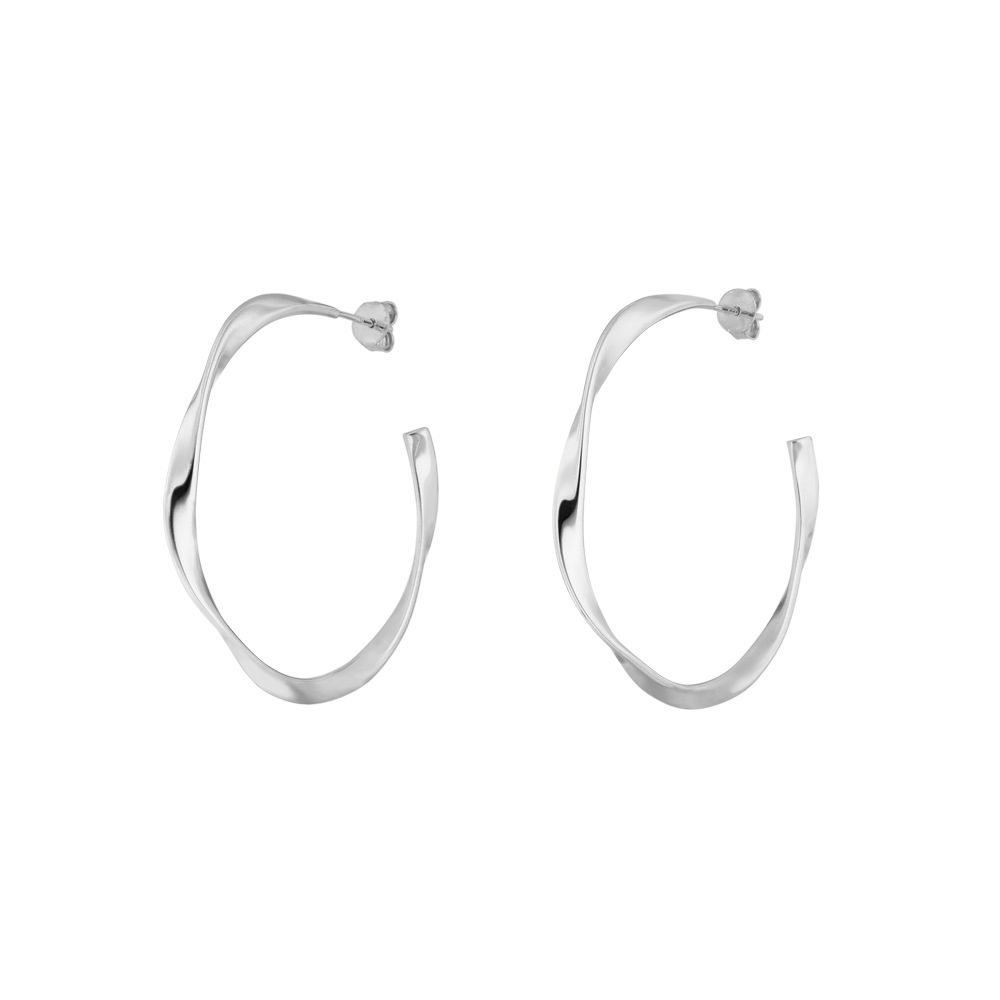 Creole Twist, 40mm, 925 Sterlingsilber 