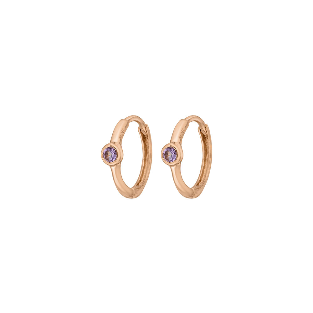 Creole One Gem, Amethyst, 18 K Rosegold vergoldet 