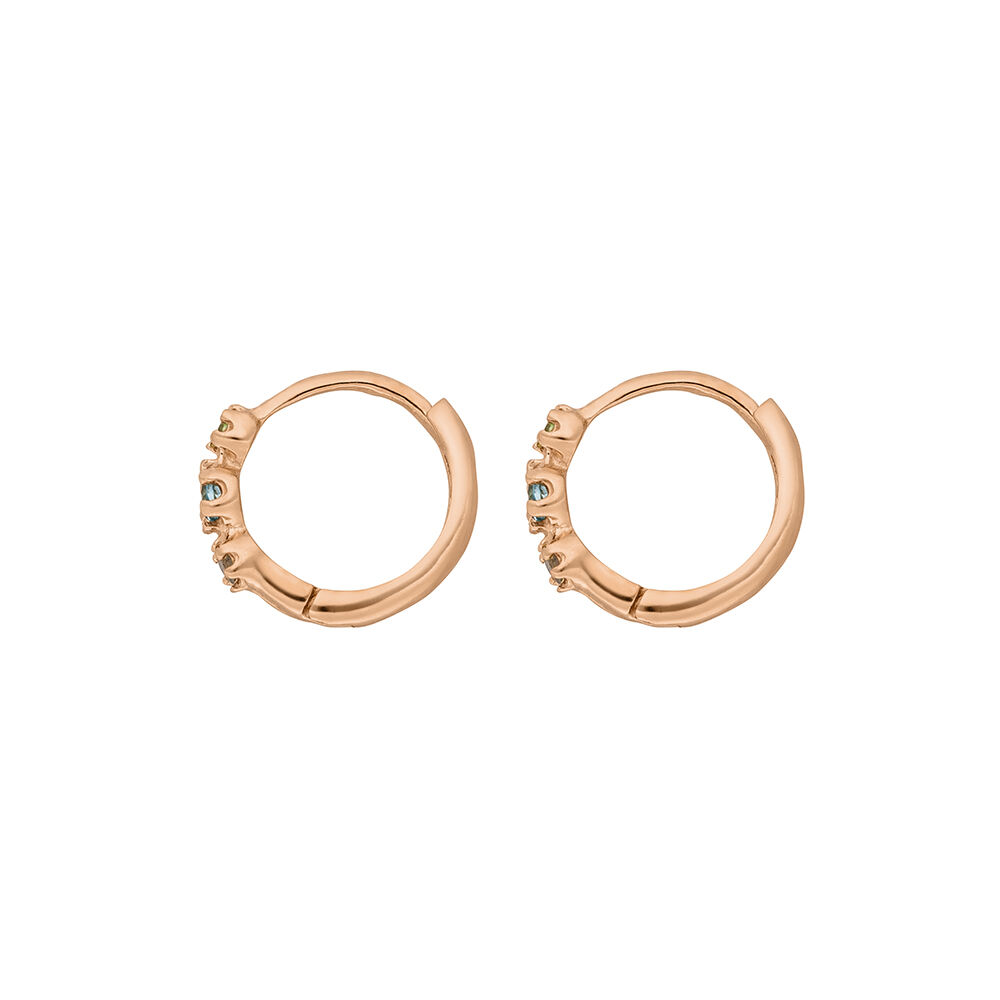 Creole Three Gems, Blauer Topas, 18 K Rosegold vergoldet 