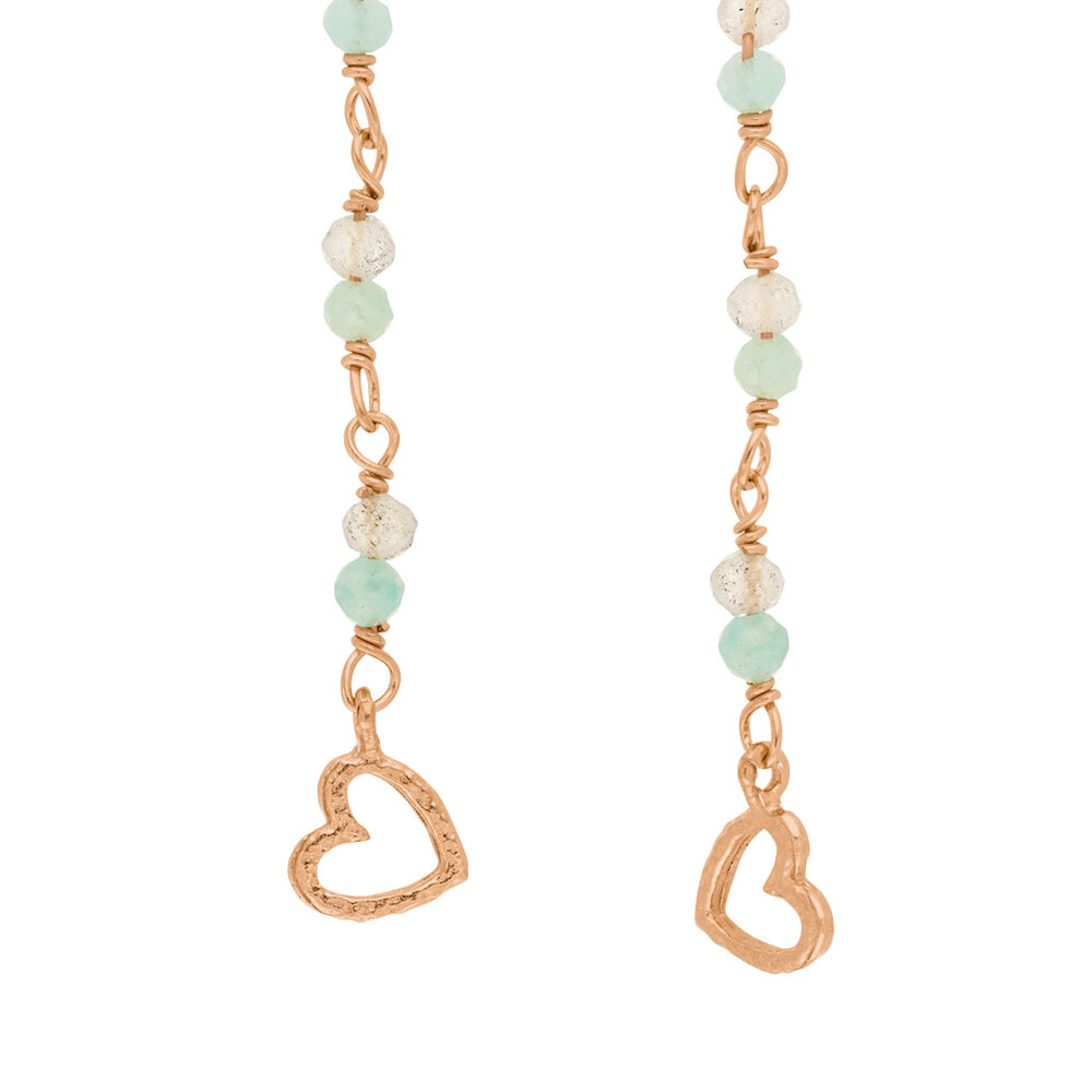 Ohrh�nger Amazonit, 18 K Rosegold vergoldet 