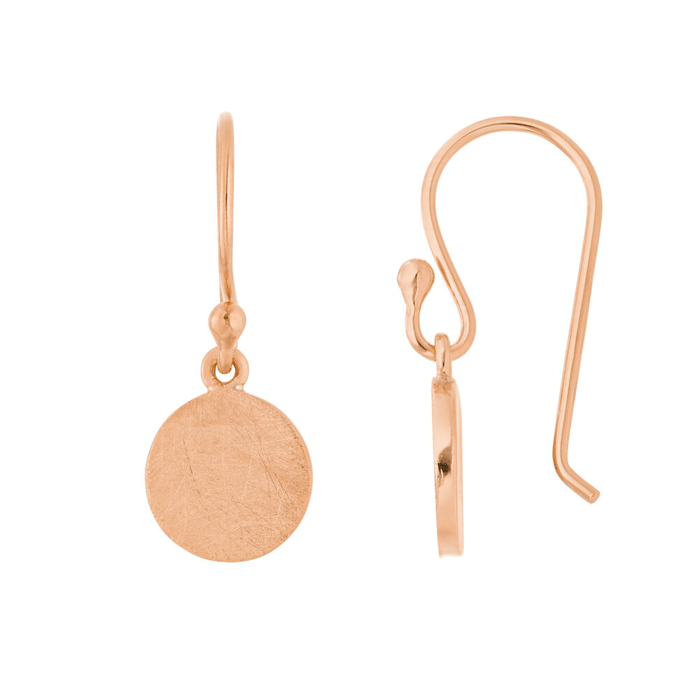 Ohrh�nger Pl�ttchen klein, 18 K Rosegold vergoldet 