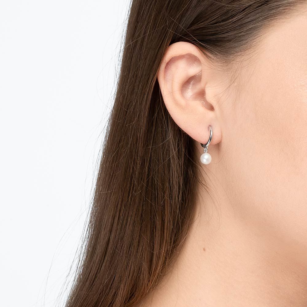 Single Creole PEARL, 925 Sterlingsilber 