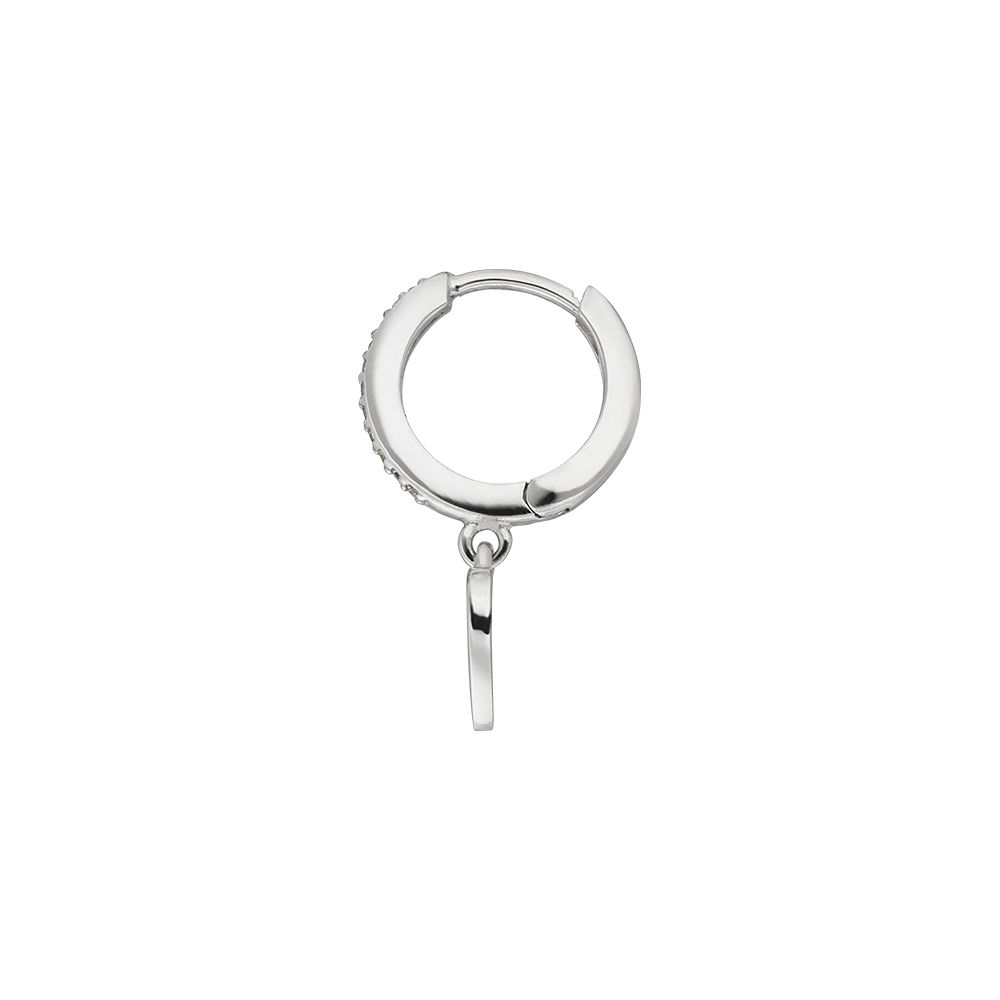 Single Creole HEART/Zirkonia, 925 Sterlingsilber 