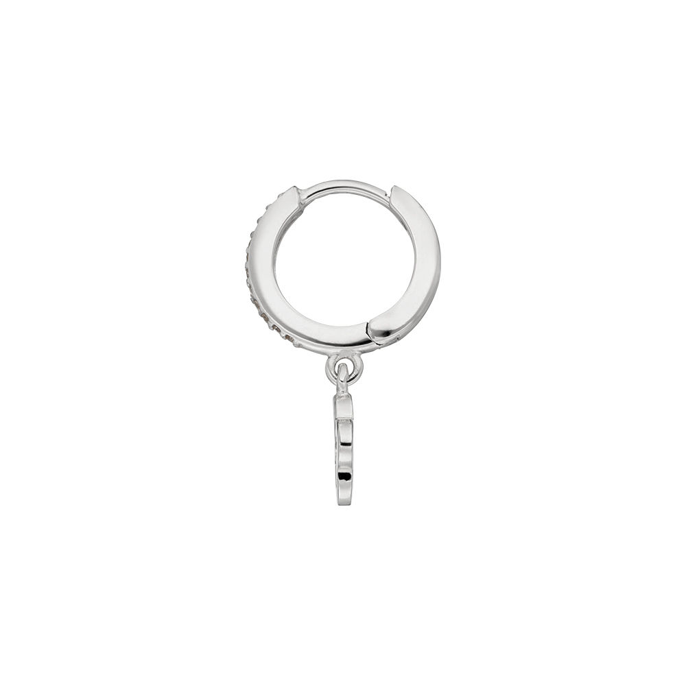 Single Creole CLOVER/Zirkonia, 925 Sterlingsilber 