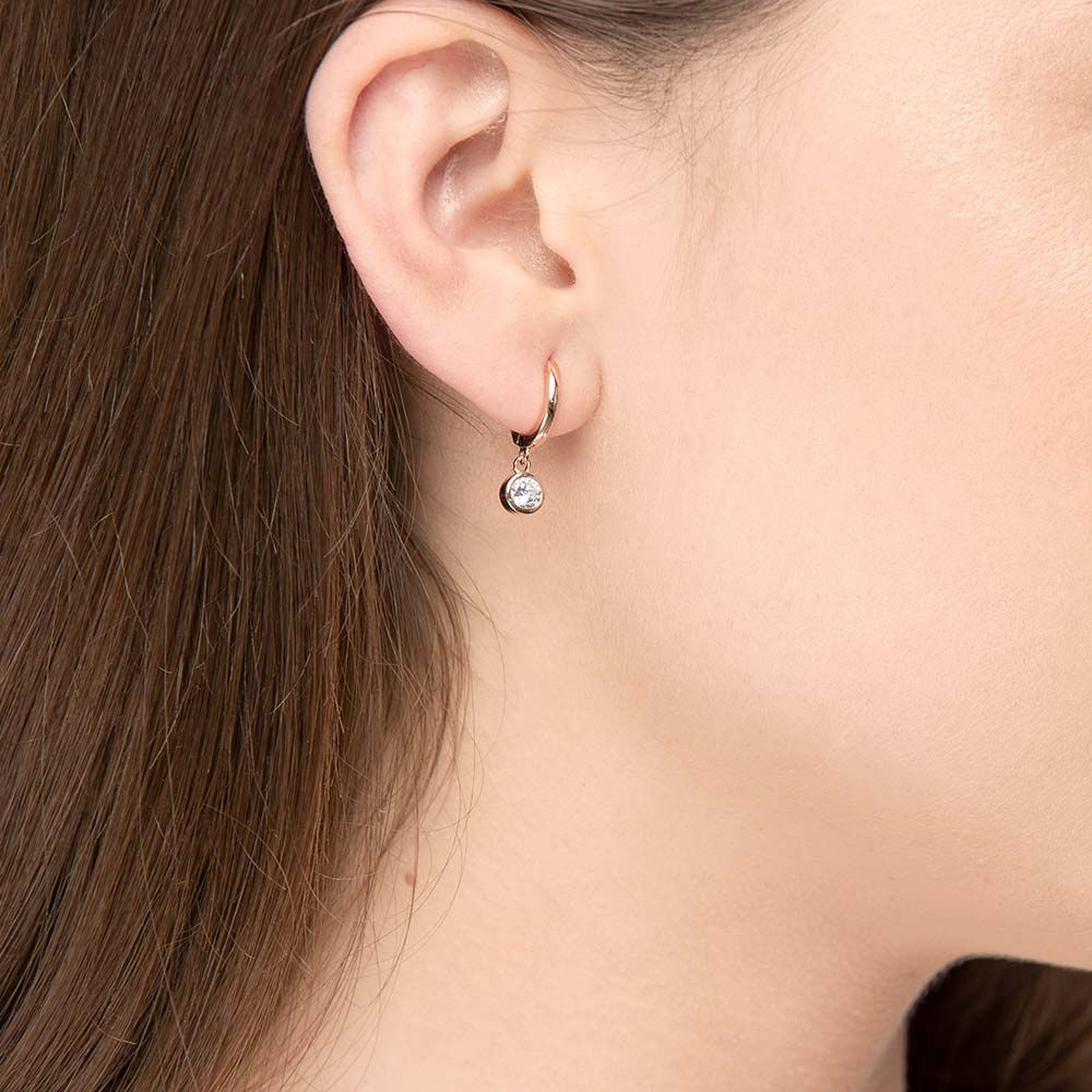 Single Creole PURE, 18 K Rosegold vergoldet 