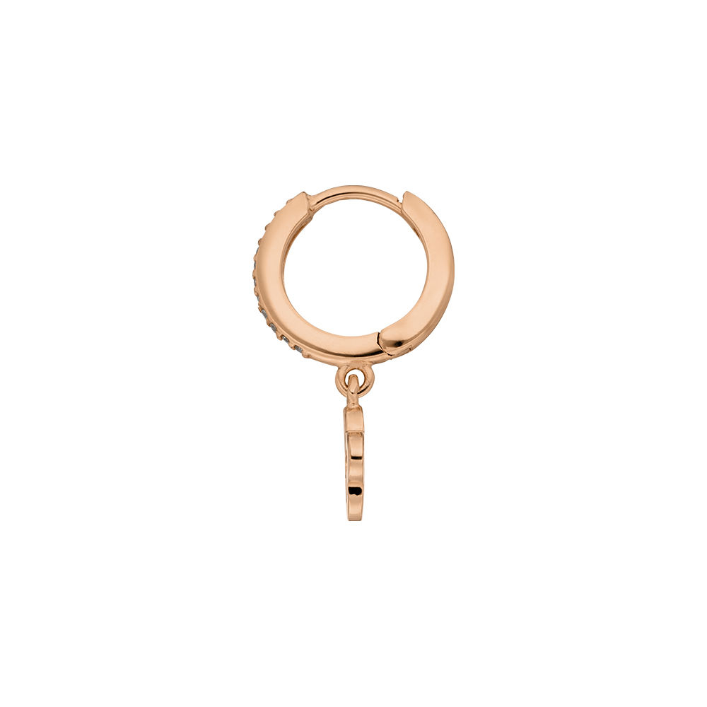 Single Creole CLOVER/Zirkonia, 18 K Rosegold vergoldet 