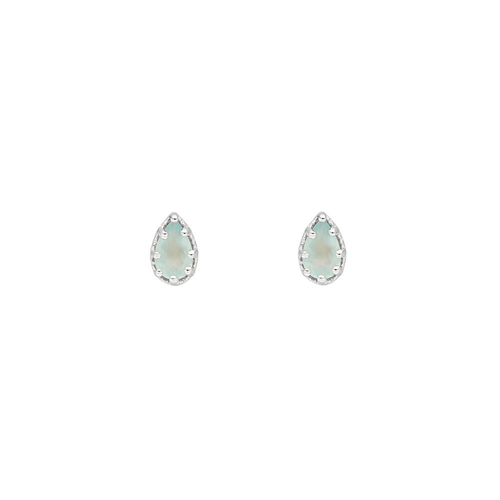 Ohrstecker Drop, Aqua Chalzedon, 925 Sterlingsilber 