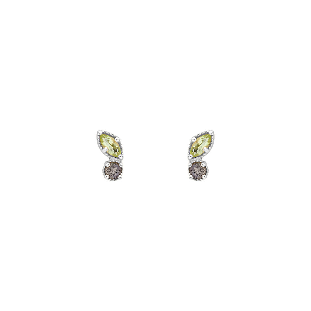 Ohrstecker Two Gems, Peridot, 925 Sterlingsilber 