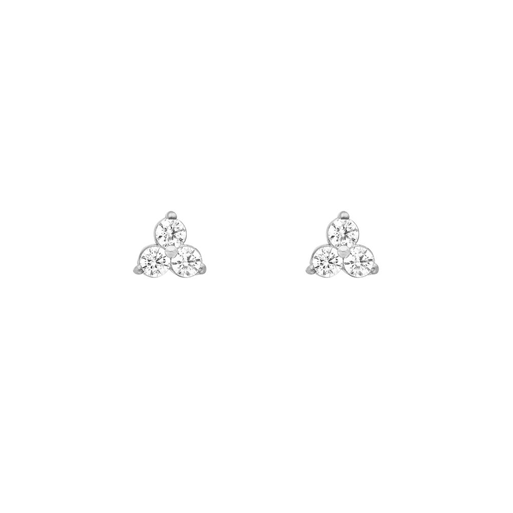Ohrstecker Triple Zirkonia, 925 Sterlingsilber 