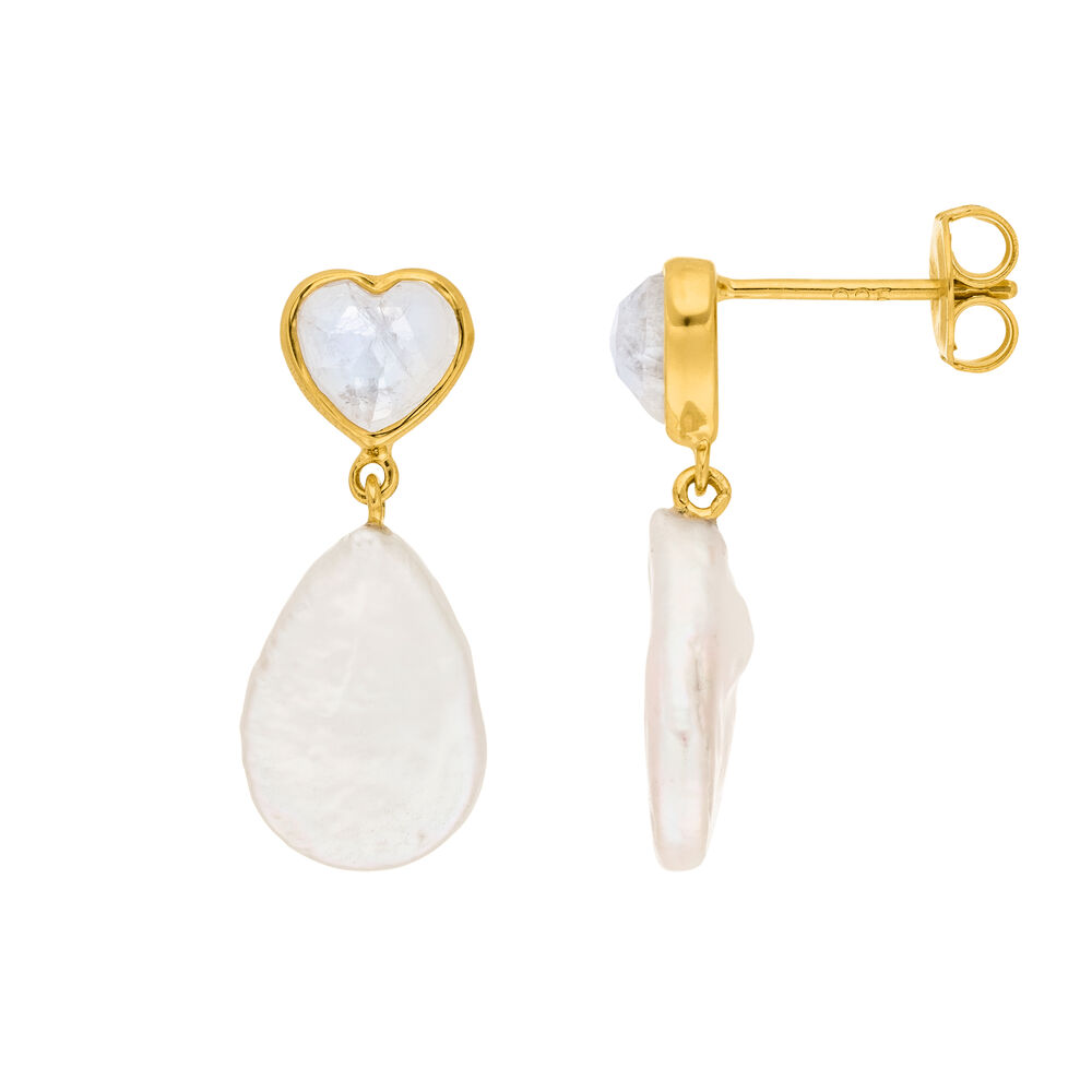 Ohrstecker VALENTINE PEARLS, 18 Karat Gelbgold vergoldet 