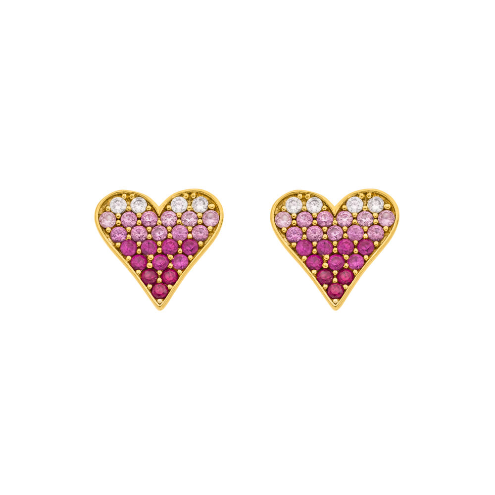 Ohrstecker Pink Valentine, 18 K Gelbgold vergoldet 