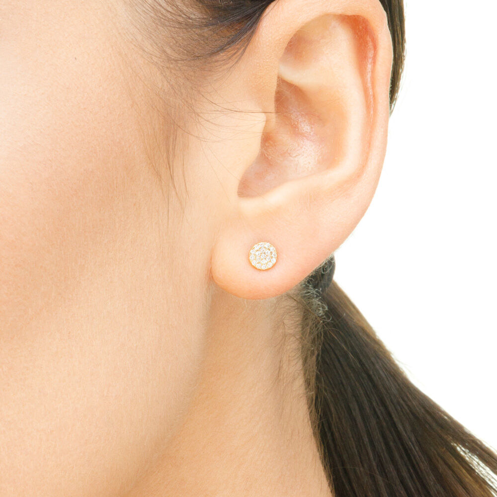 Ohrstecker Pav� mit Diamanten, 18 Karat Gelbgold 