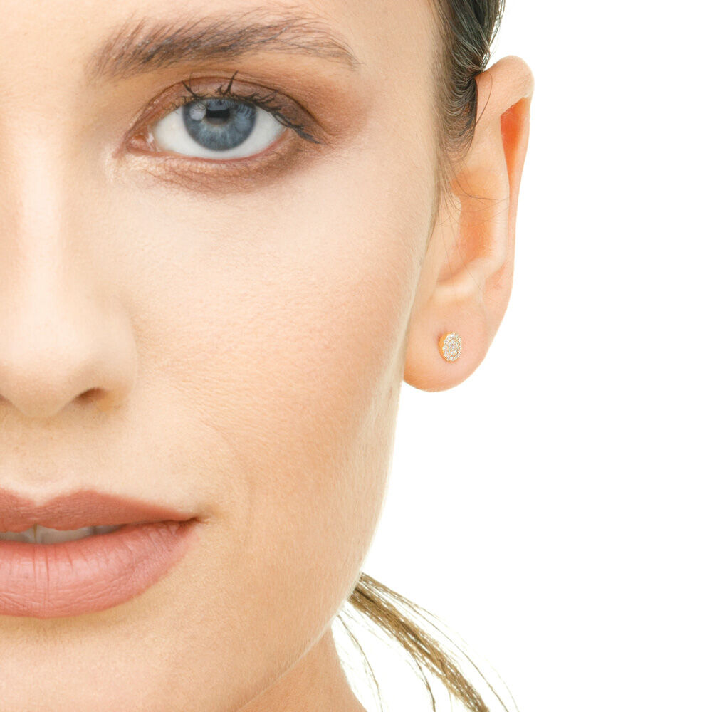 Ohrstecker Pav� mit Diamanten, 18 Karat Gelbgold 
