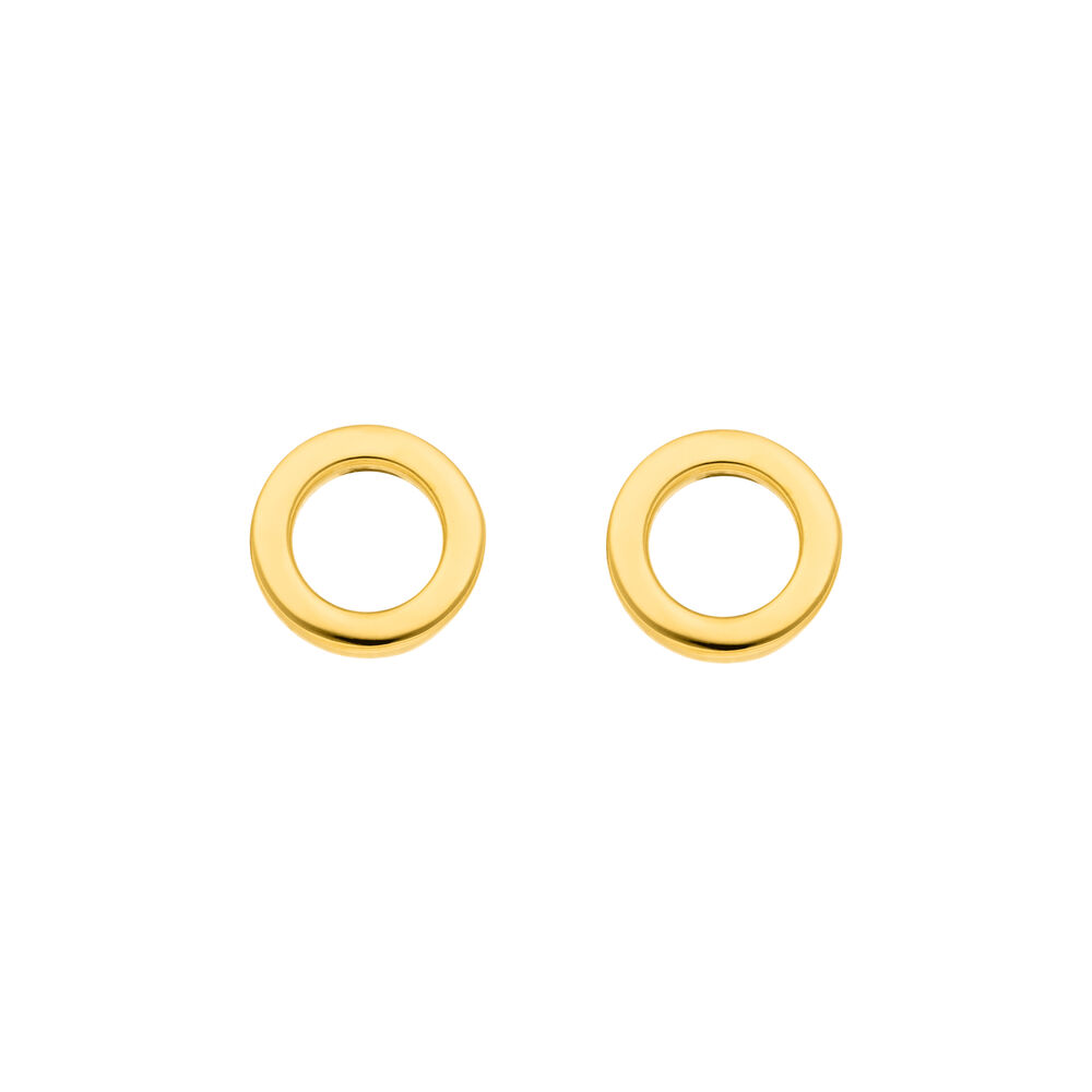 Ohrstecker MINI Circle, 18 K Gelbgold vergoldet 