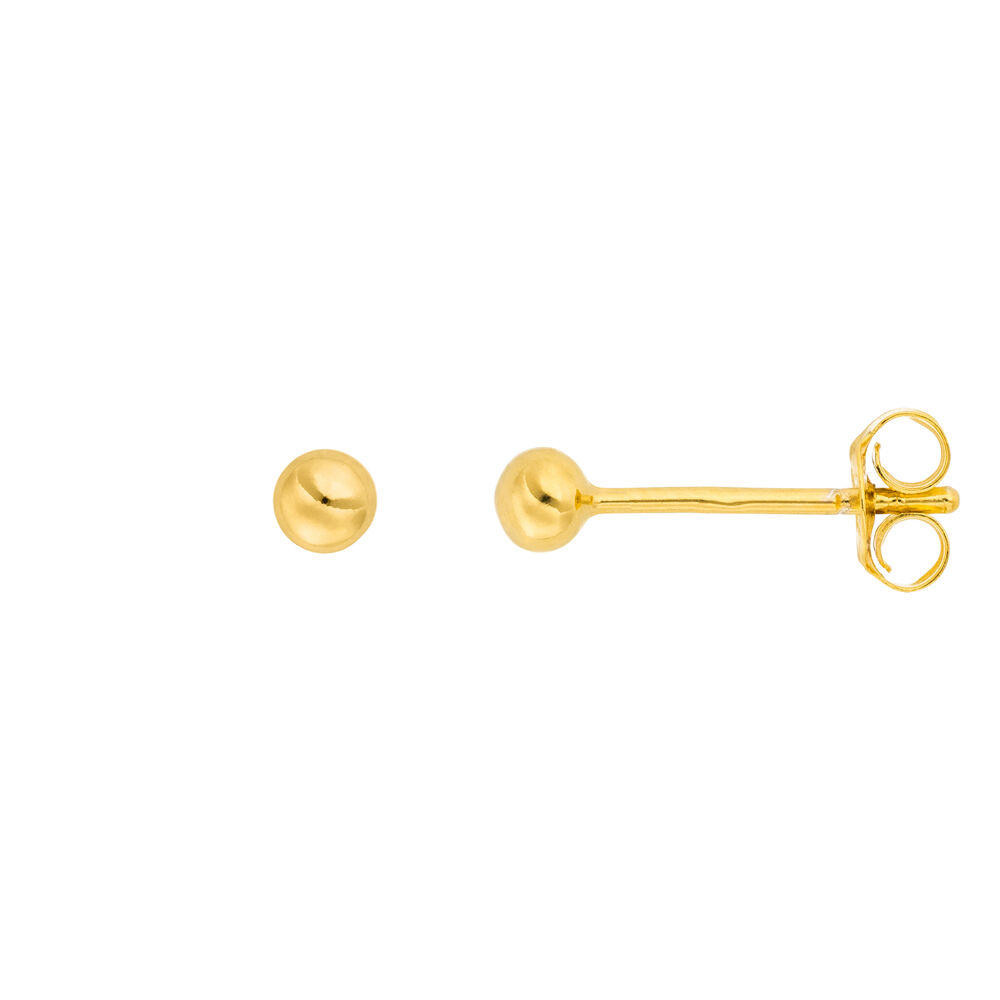 Kugelstecker Mini, 3 mm, 18 Karat Gelbgold vergoldet 