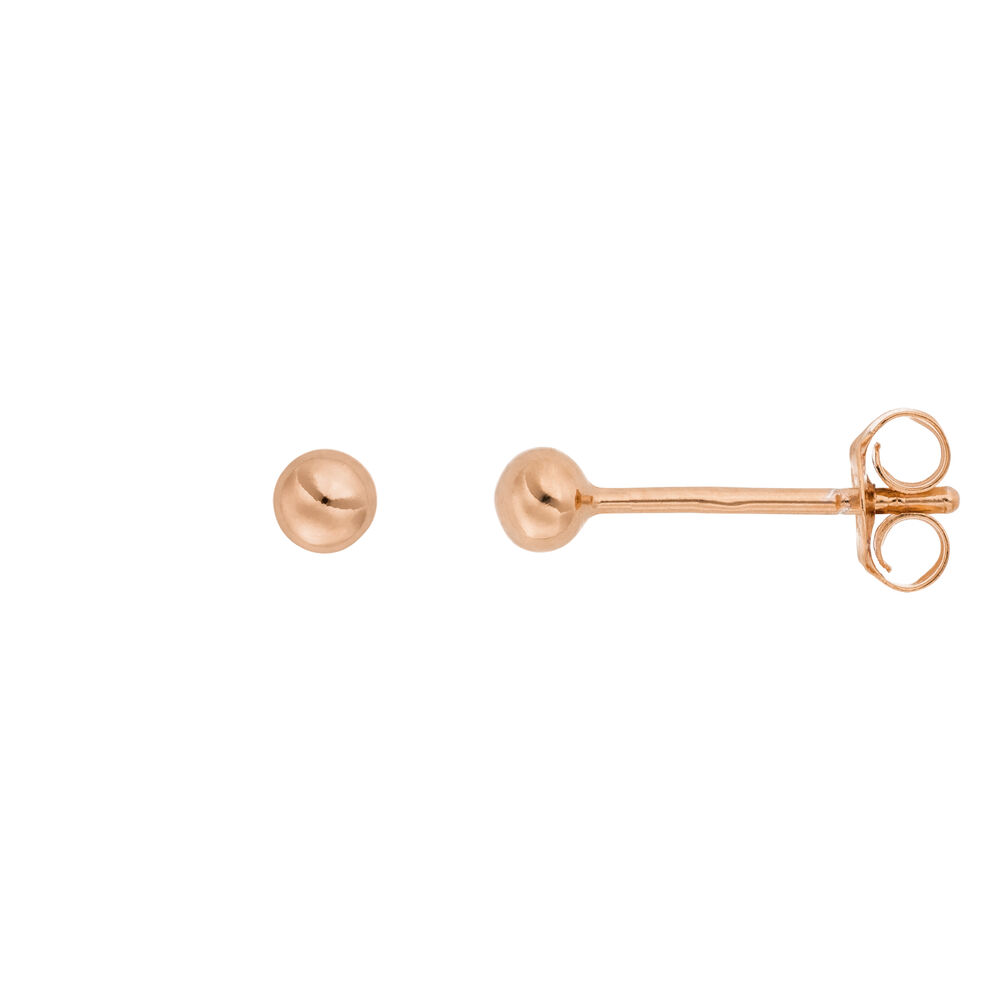 Kugelstecker Mini, 3 mm, 18 Karat Rosegold vergoldet 