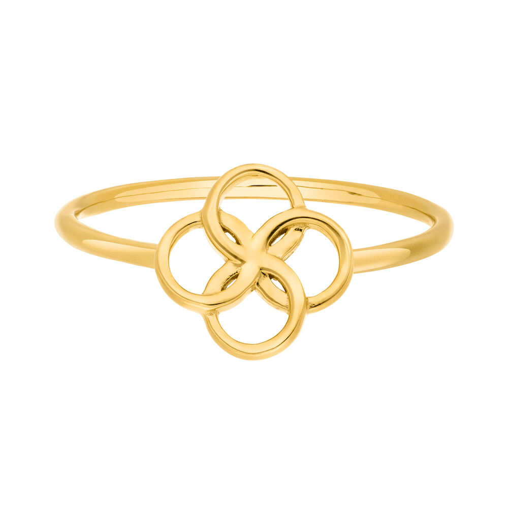 Ring Clover Charm, 18 K Gelbgold vergoldet 