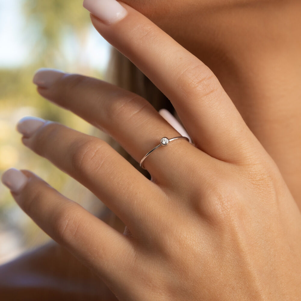 Ring Solitaire, 925 Sterlingsilber, Gr.50 
