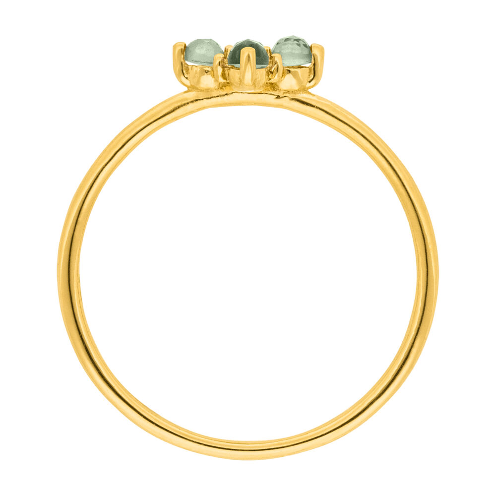 Ring BLOOM, Labradorit/Aventurin, 18 Karat Gelbgold vergoldet 