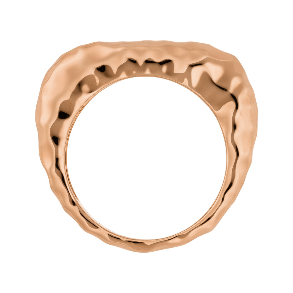 Ring BOLD Hammered, 18 Karat Rosegold vergoldet 