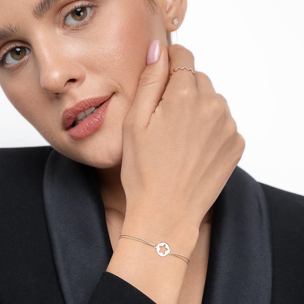 Freundschaftsarmband Star, 14 Karat Rosegold 