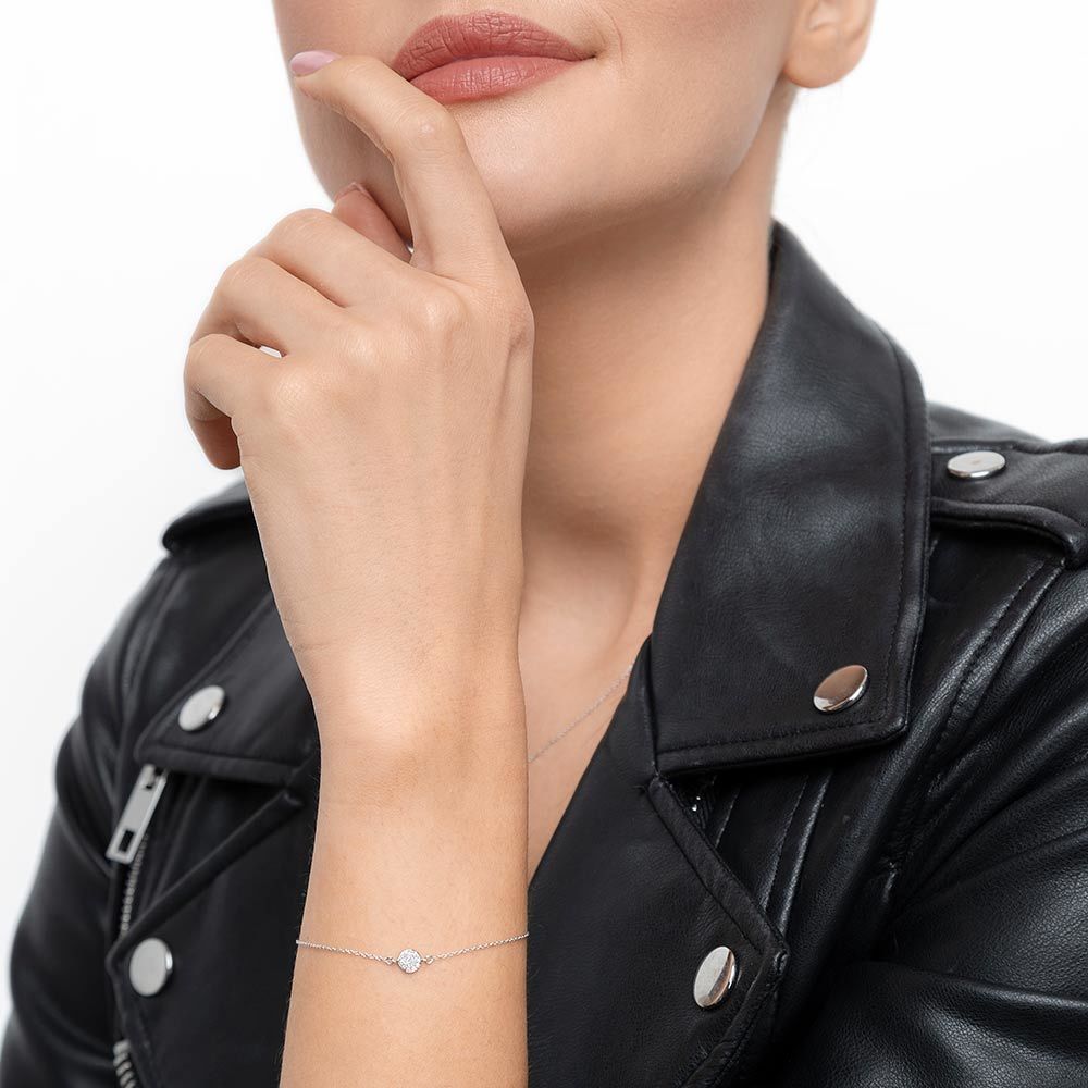 Armkette Pav� mit Diamanten, 18 Karat Wei�gold 