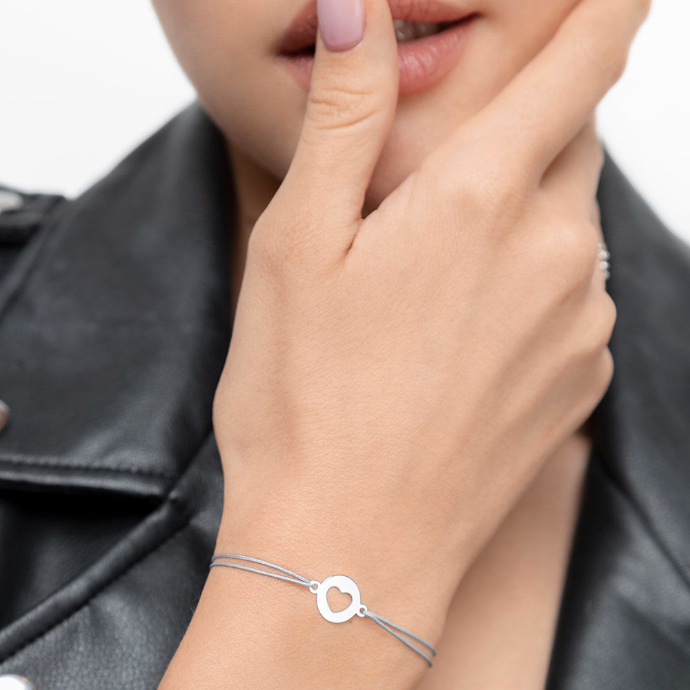 Freundschaftsarmband Heart, 14 Karat Wei�gold 
