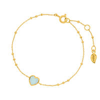 Armkette VALENTINE, Aqua Chalzedon, 18 Karat Gelbgold vergoldet