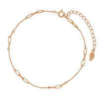 Fu�kette CUBE II, 18 Karat Rosegold vergoldet