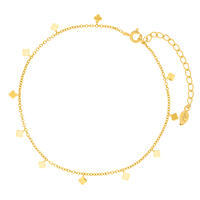 Fu�kette Clover, 18 Karat Gelbgold vergoldet