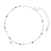 Fu�kette Purple Love, 925 Sterlingsilber