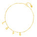 Fu�kette L O V E, 18 K Gelbgold vergoldet