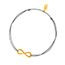 Gl�cksarmb�ndchen Infinity, Gelbgold vergoldet, Grau