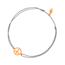 Gl�cksarmband PEACE, 18 K Rosegold vegoldet, Grau