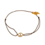 Gl�cksarmband PEACE mit Zirkonia, 18 K Gelbgold vegoldet, Beige