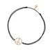 Gl�cksarmband PEACE mit Zirkonia, 18 K Rosegold vegoldet, Schwarz