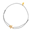 Gl�cksarmband Stern, Silber vergoldet, Zirkonia, Grau