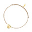Gl�cksb�ndchen Best Sister, 18 K Gelbgold vergoldet, Beige