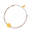 Gl�cksb�ndchen Disc HEART, Gelbgold vergoldet, beige