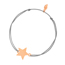 Gl�cksb�ndchen Star-Disc, matt, Ros�gold vergoldet , Grau
