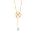 Halskette Clover Charm, Aqua Chalzedon, 18 Karat Gelbgold vergoldet